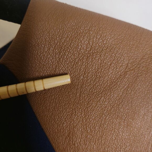 Lauren Ralph Lauren Women's 4 Blue Sheath Dress Leather Shoulder Trim Sleeveless - Picture 4 of 13